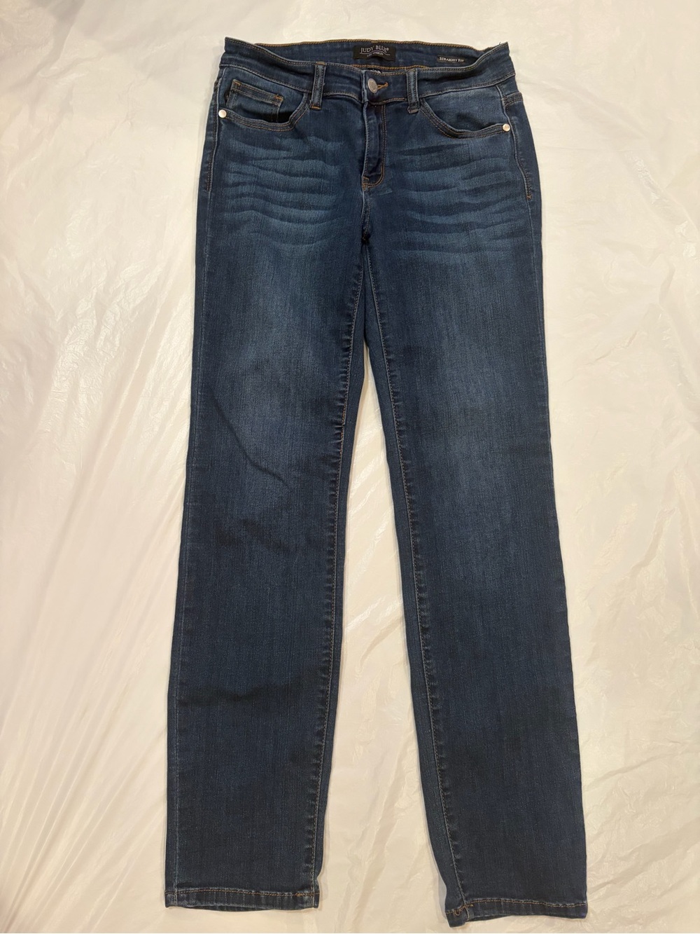 Judy Blue Jeans Women's 7/28 Blue Dark Wash Straight Fit Stretch